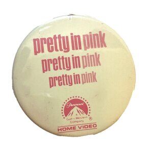 Pretty In Pink Movie Promotional Pinback Button Paramount 2 1/4" Vintage 1986